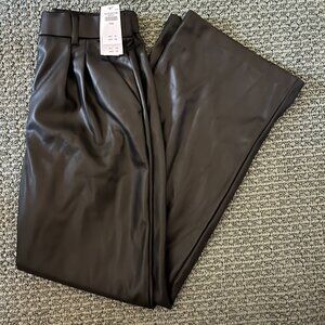 Abercrombie & Fitch  - Tailored Vegan Leather Wide Leg Pants - Size Small - NWT